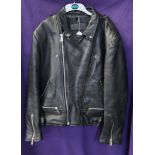 A black leather bikers jacket, pale fox fur stole and other items Condition Report: Available upon