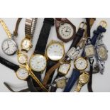 A collection of watches to include a vintage Engadine, and a Nisus nurses watch Condition Report: