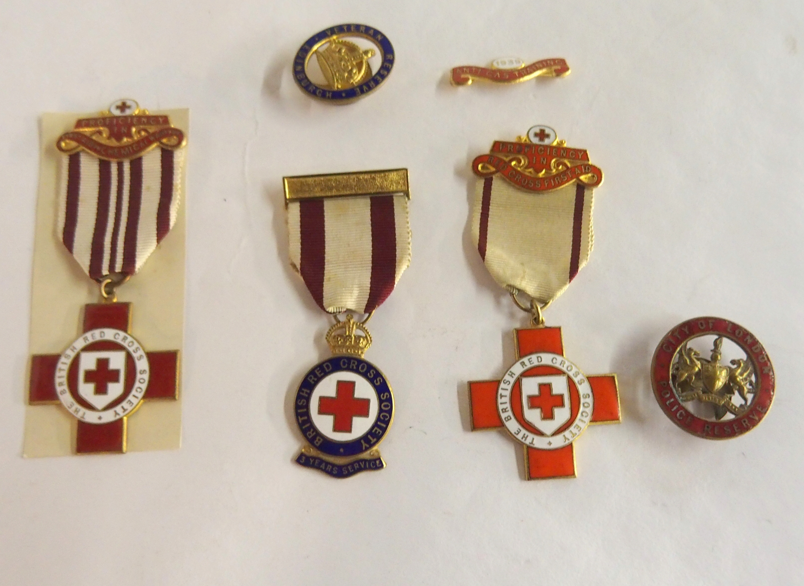 Three enamel British Red Cross nursing medals to J.T. Waddell with box and collection of other - Image 2 of 3