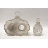 A Rene Lalique Duex Fleurs perfume bottle 9cm high and another smaller Lalique scent bottle