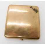 A 9ct gold cigarette case with rose cut diamond initials, inscribed inside, dated Birmingham 1912,