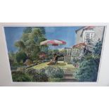 JUNE SHANKS Kilmacolm Garden, signed, watercolour, 36 x 55cm Provenance - The Estate of the late Tom