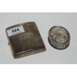 A lot comprising a silver cigarette case and a pill box, assorted marks, 142gms Condition Report: