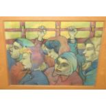 GLASGOW SCHOOL On the tram, pastel, 40 x 53cm Condition Report: Available upon request