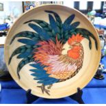 SALLY TUFFIN FOR DENNIS CHINA WORKS 'COCKEREL' CHARGER circa 1999, with incised decoration, glazed