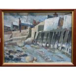 FRANK ADCROFT Sea wall, signed, oil on board, 29 x 40cm and another (2) Condition Report: