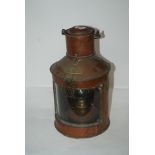 A copper Stern lantern, 40cm high Condition Report: Available upon request