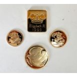 A UK 1995 gold proof three coin set comprising double sovereign, sovereign and 1/2 sovereign,