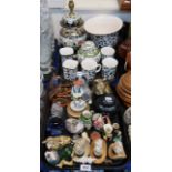A collection of Zimbabwe painted pottery, Coalport hat ornaments etc Condition Report: Available