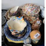 Assorted Royal Winton chintz dishes, bowls, a Beswick Barn Owl and a Royal Doulton Tawny owl