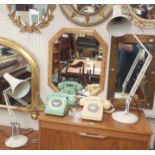 A pair of cream Anglepoise desk lamps and two vintage telephones (4) Condition Report: Available