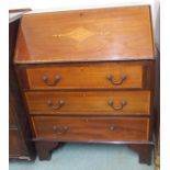 An Edwardian mahogany inlaid bureau Condition Report: Available upon request