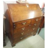 A mahogany bureau with two over three drawers Condition Report: Available upon request
