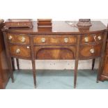 A Georgian style mahogany sideboard, 92cm high x 142cm wide Condition Report: Available upon