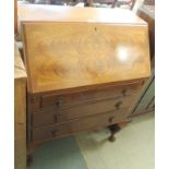 A mahogany three drawer bureau Condition Report: Available upon request