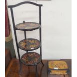 A floral decorated cake stand and box (2) Condition Report: Available upon request