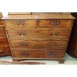 A Georgian mahogany two over three chests of drawers, 103cm high x 112cm high x 58cm high