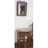A Moorish inlaid occasional table and a wall mirror (2) Condition Report: Available upon request