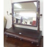 A mahogany toilet mirror with two drawers, 70cm x 69cm Condition Report: Available upon request