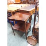 A mahogany side table with single drawer and a copper bed pan (2) Condition Report: Available upon