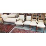 A Victorian walnut parlour suite comprising chaise longue, two armchairs and four parlour chairs (7)
