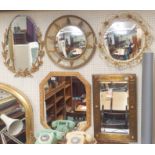 Seven assorted wall mirrors (7) Condition Report: Available upon request