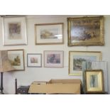 A selection of watercolours and prints (10) Condition Report: Available upon request