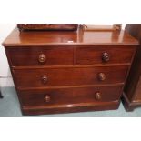 A Victorian mahogany two over three chest of drawers, 78cm high x 105cm wide x 49cm deep Condition