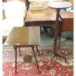 A mahogany torchere and a mahogany occasional table (2) Condition Report: Available upon request