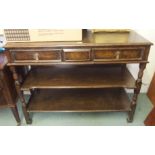 An oak buffet with two drawers, 93cm high x 122cm wide Condition Report: Available upon request