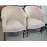 A pair of cream bedroom chairs (2) Condition Report: Available upon request