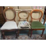Three mahogany balloon back chairs and three single balloon back chairs (6) Condition Report: