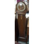 An oak grandmother clock, 133cm high Condition Report: Available upon request