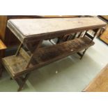 A pair of folding school benches (2) Condition Report: Available upon request