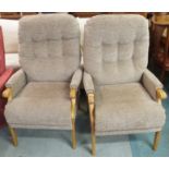 A pair of modern upholstered armchairs (2) Condition Report: Available upon request