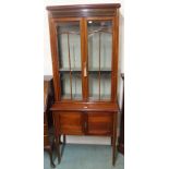 An Edwardian mahogany inlaid display cabinet, 183cm x 77cm Condition Report: Available upon request