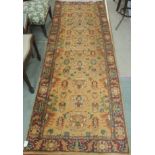An eastern runner with red border, 275cm x 94cm Condition Report: Available upon request