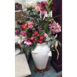 A large vase with artificial flowers Condition Report: Available upon request