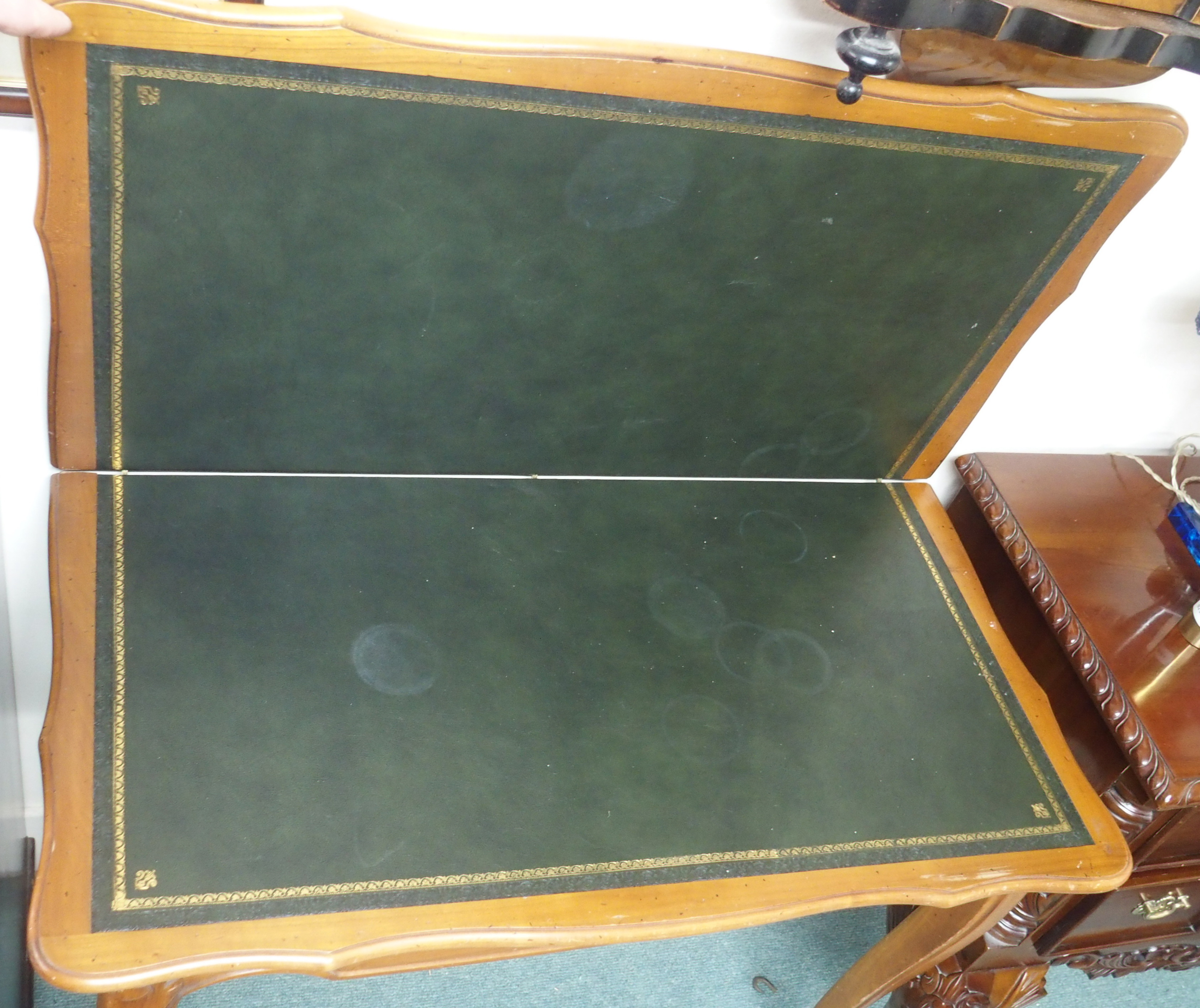 A reproduction fold over card table Condition Report: Available upon request - Image 2 of 2