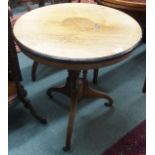 A rosewood circular inlaid table on tripod base Condition Report: Available upon request