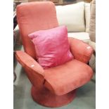 A modern suede swivel chair Condition Report: Available upon request