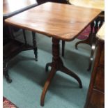 A mahogany tilt top table on tripod base Condition Report: Available upon request