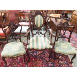 A pair of Victorian mahogany parlour chairs and a Victorian mahogany armchair (3) Condition