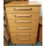 A Schreiber teak six drawer chest Condition Report: Available upon request