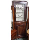 A Georgian mahogany inlaid corner cabinet Condition Report: Available upon request