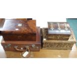 Three boxes and a small leather case (4) Condition Report: Available upon request