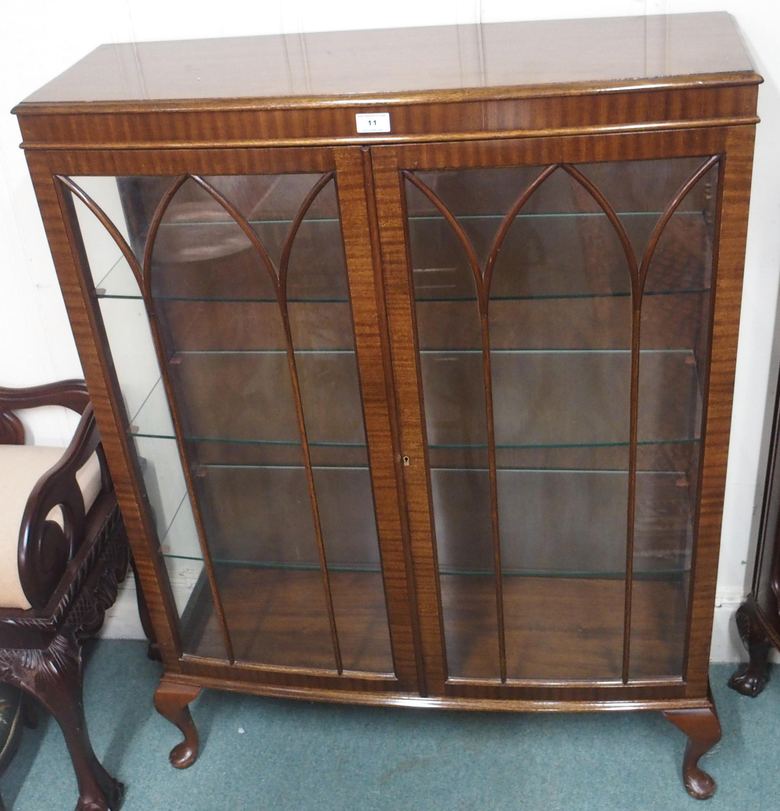 A mahogany display cabinet, 119cm high x 90cm wide Condition Report: Available upon request