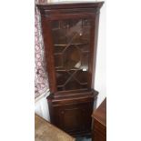 A mahogany corner display cabinet Condition Report: Available upon request