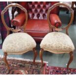 A pair of Victorian Balloon back chairs (2) Condition Report: Available upon request