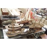 A selection of model ships Condition Report: